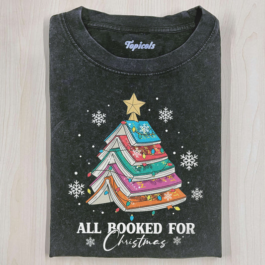 BOOKS CHRISTMAS TREES T-SHIRT