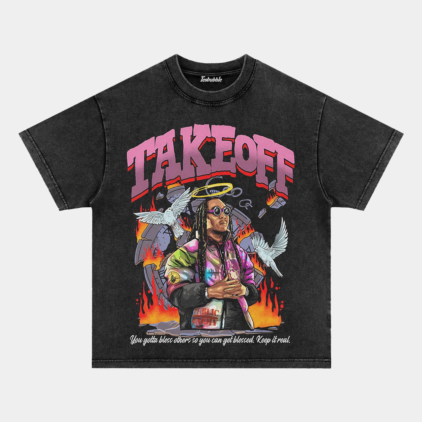 TAKEOFF KEEP IT REAL GRAPHIC TEE