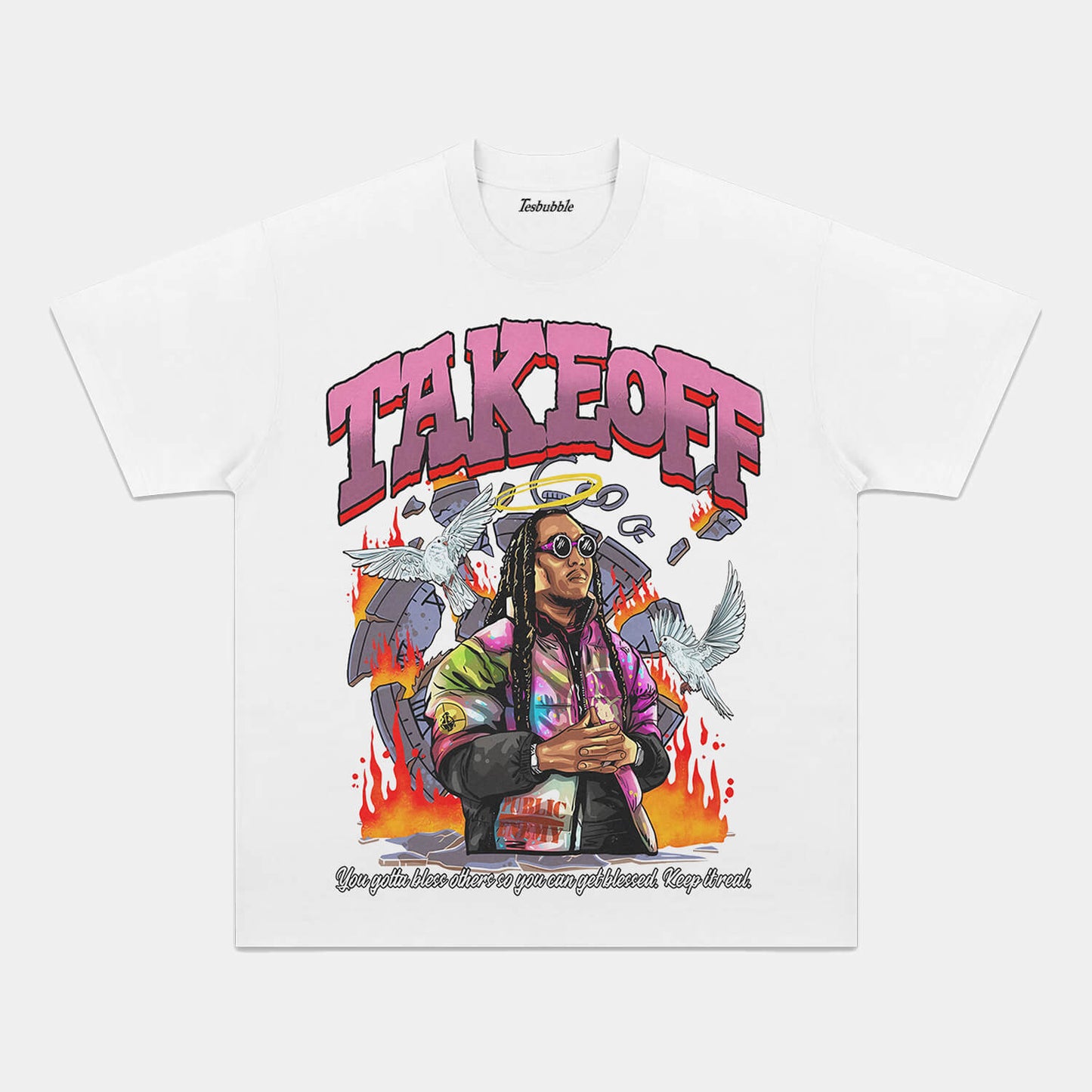 TAKEOFF KEEP IT REAL GRAPHIC TEE